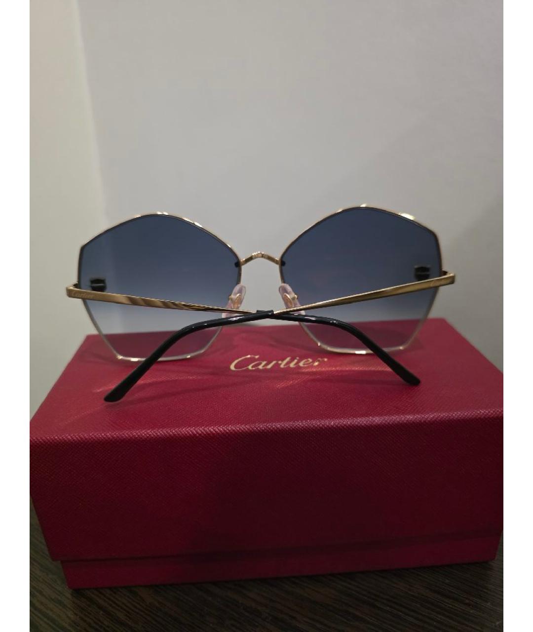 CARTIER Фиолетовые металлические солнцезащитные очки, фото 3