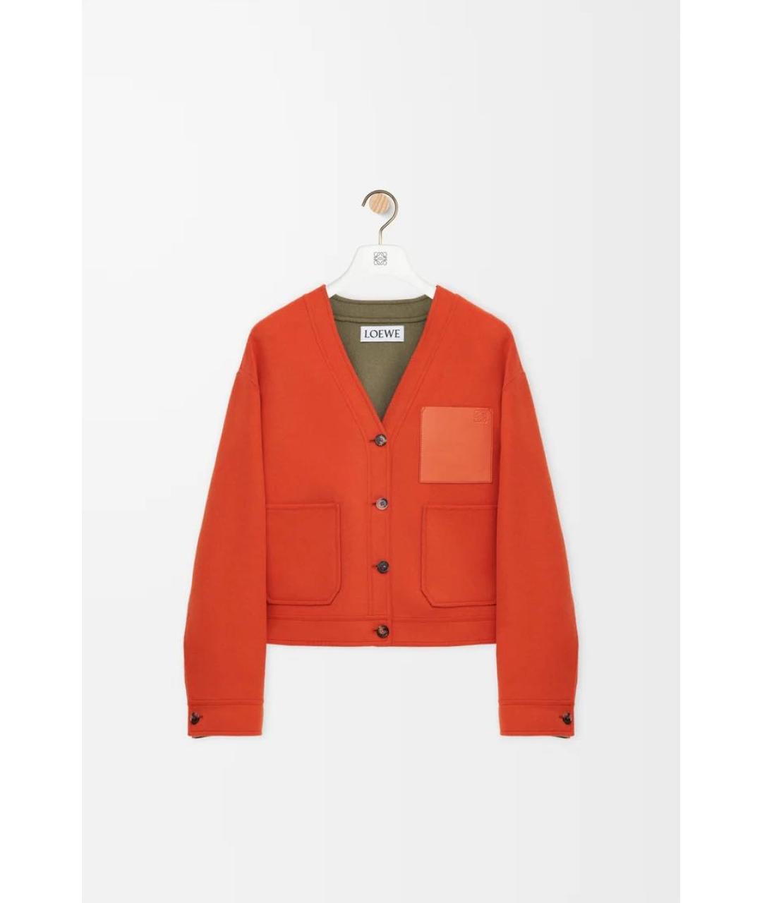 LOEWE Оранжевый шерстяной кардиган, фото 5