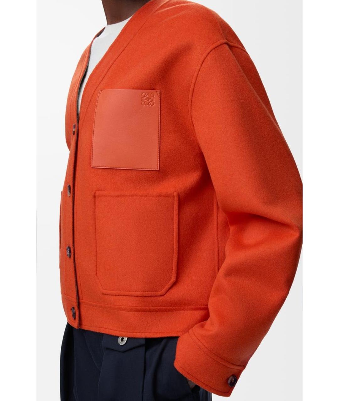 LOEWE Оранжевый шерстяной кардиган, фото 4