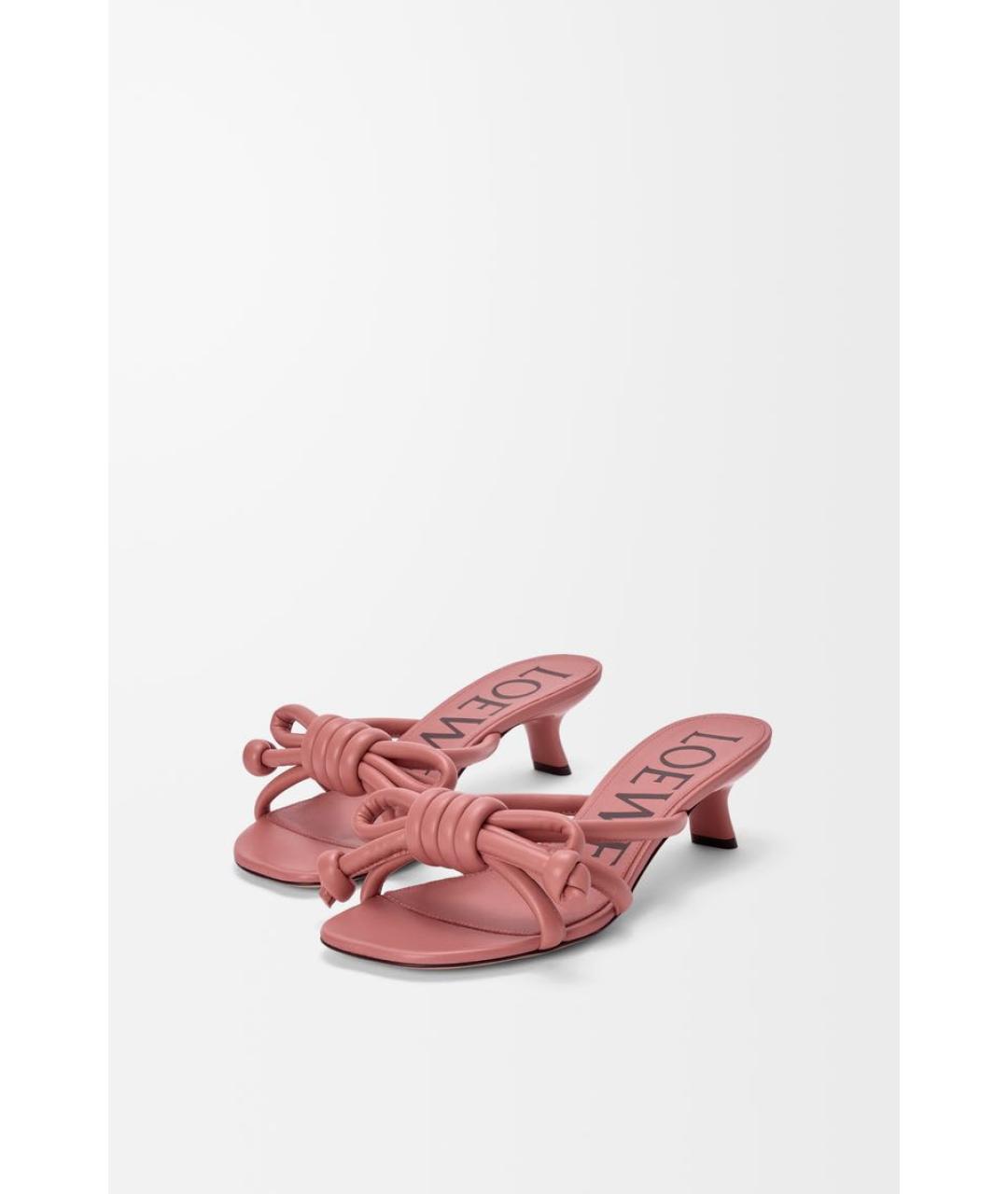 LOEWE Коралловые кожаные кроссовки, фото 3