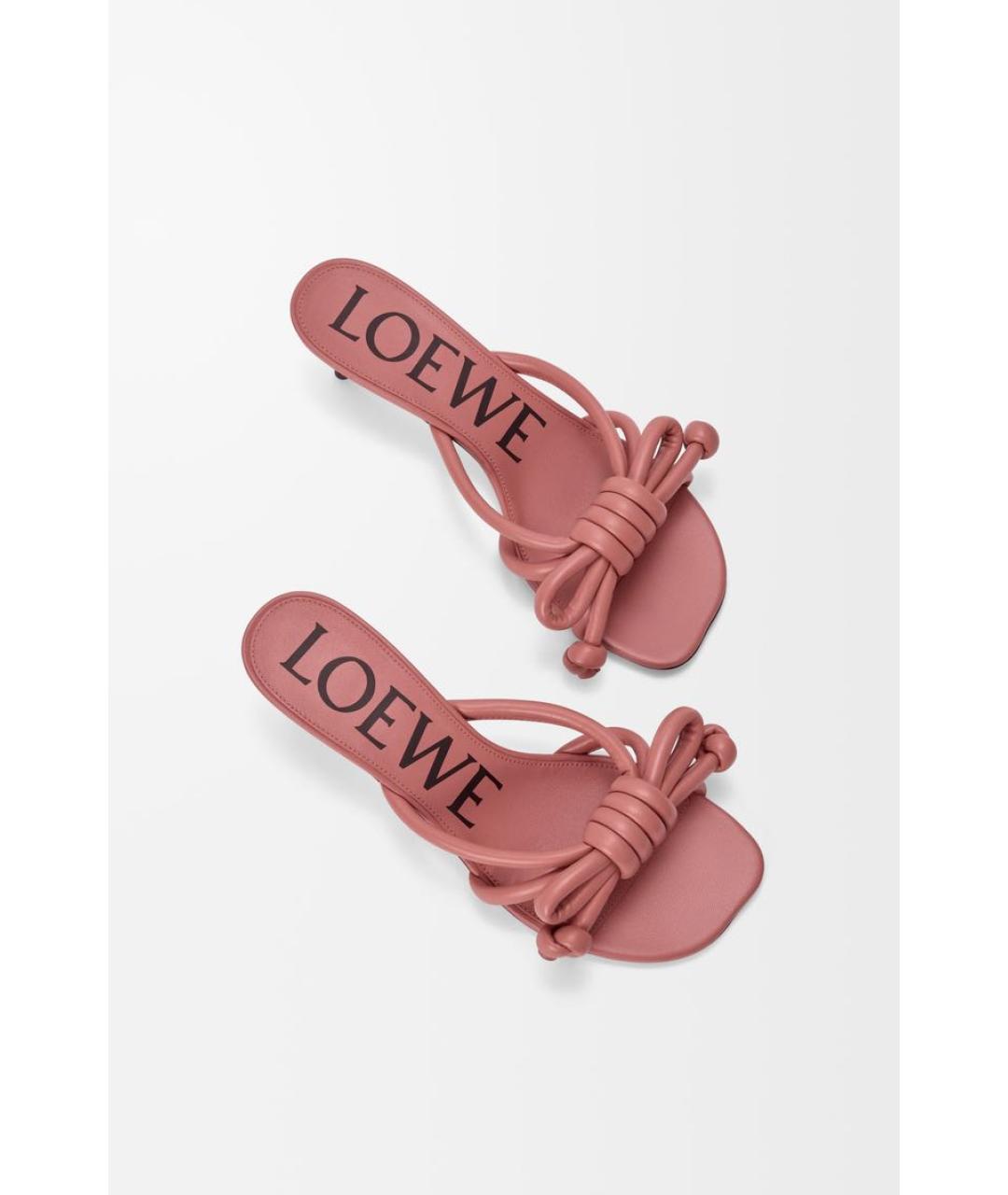 LOEWE Коралловые кожаные кроссовки, фото 4
