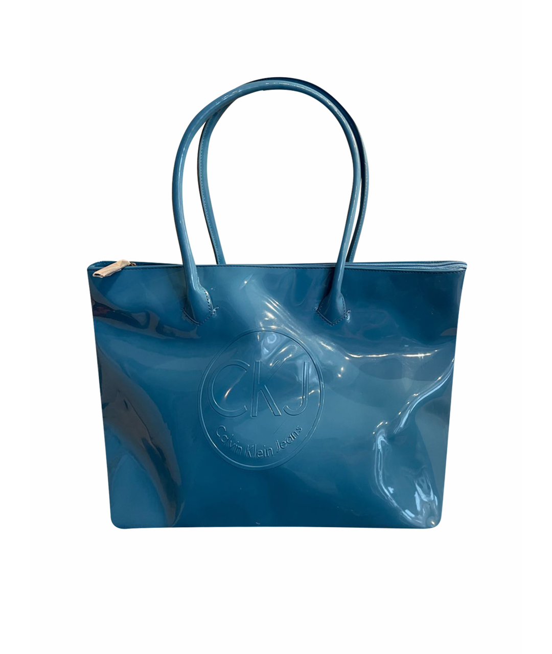CALVIN KLEIN JEANS Голубая сумка тоут из искусственной кожи, фото 1