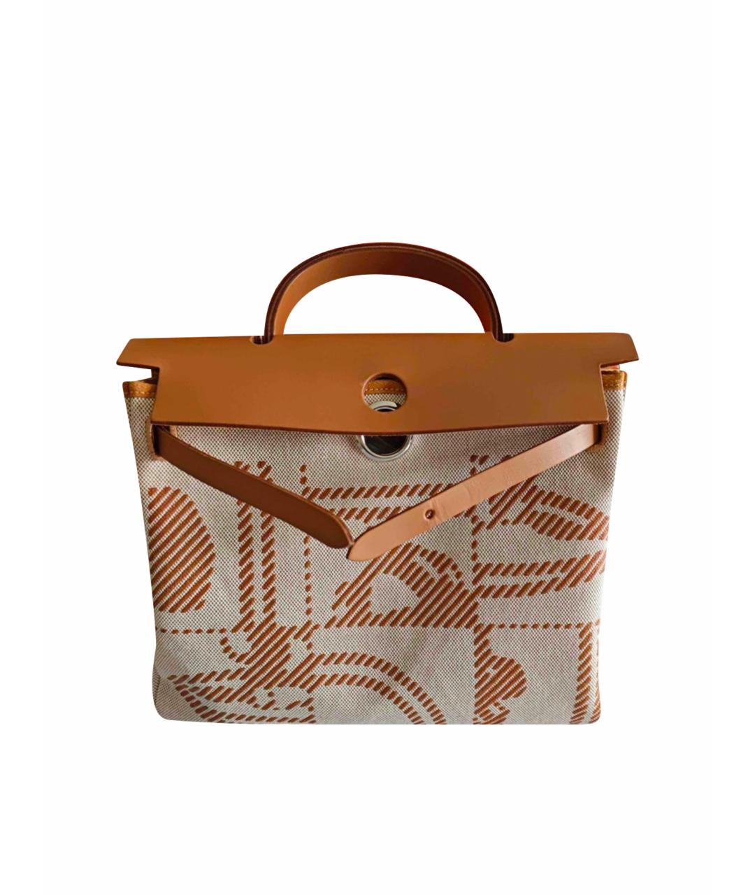 HERMES Коричневая тканевая сумка через плечо, фото 1