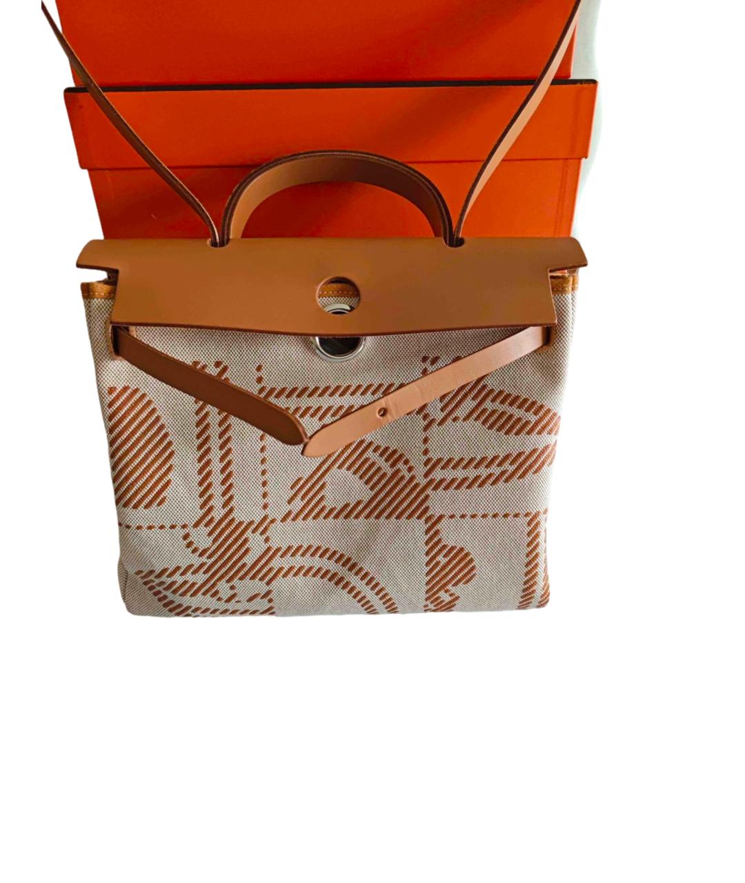 HERMES Коричневая тканевая сумка через плечо, фото 6