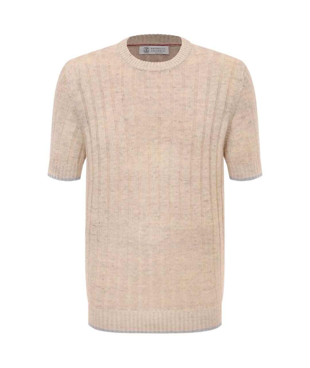 BRUNELLO CUCINELLI Бежевый льняной джемпер / свитер, фото 1