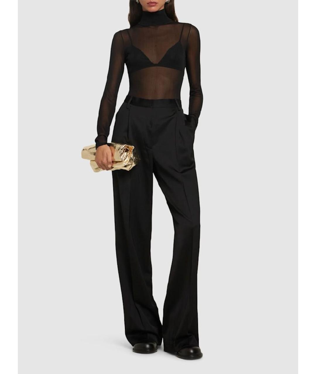 DRIES VAN NOTEN Черные вискозные прямые брюки, фото 6