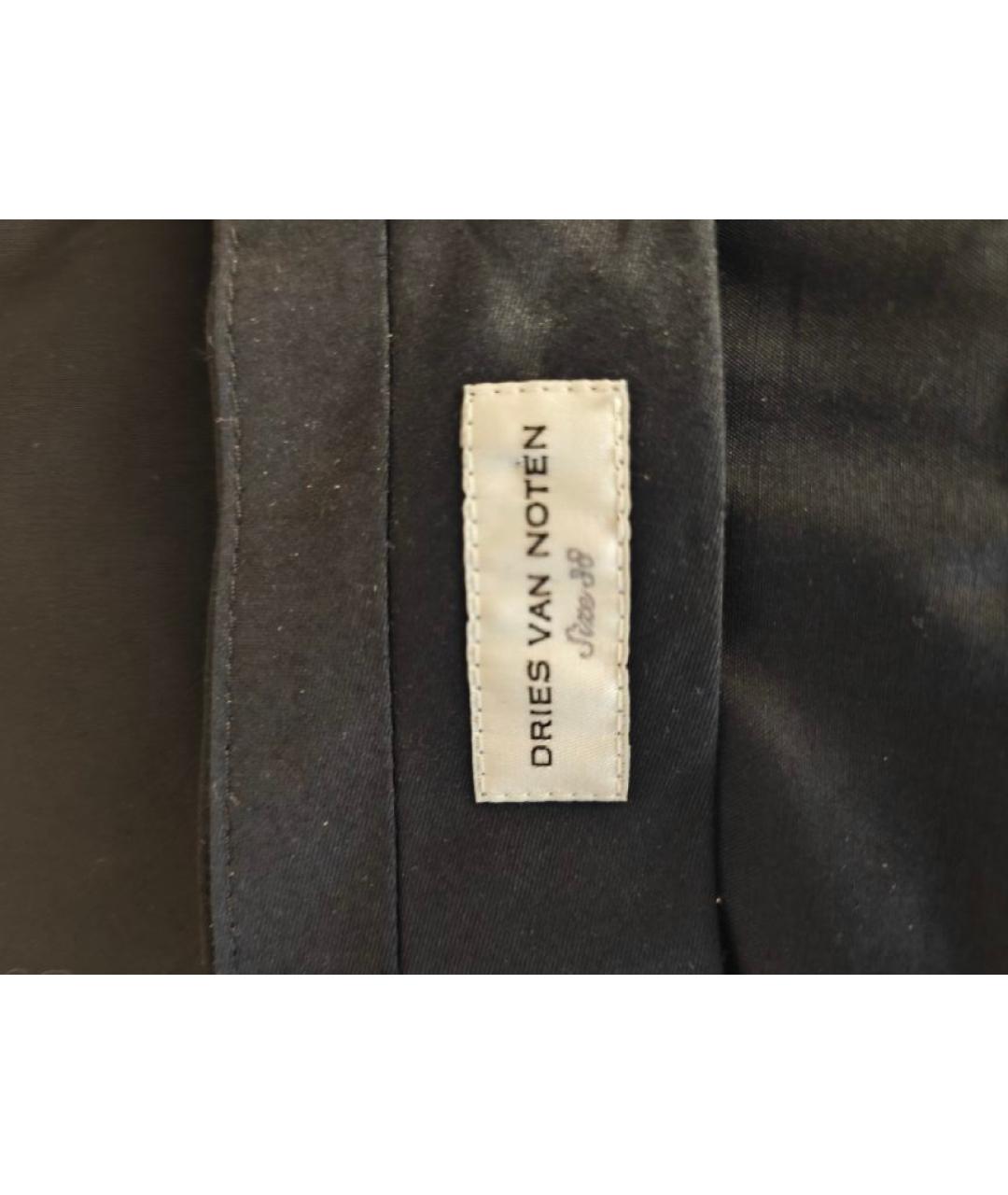 DRIES VAN NOTEN Черные вискозные прямые брюки, фото 4