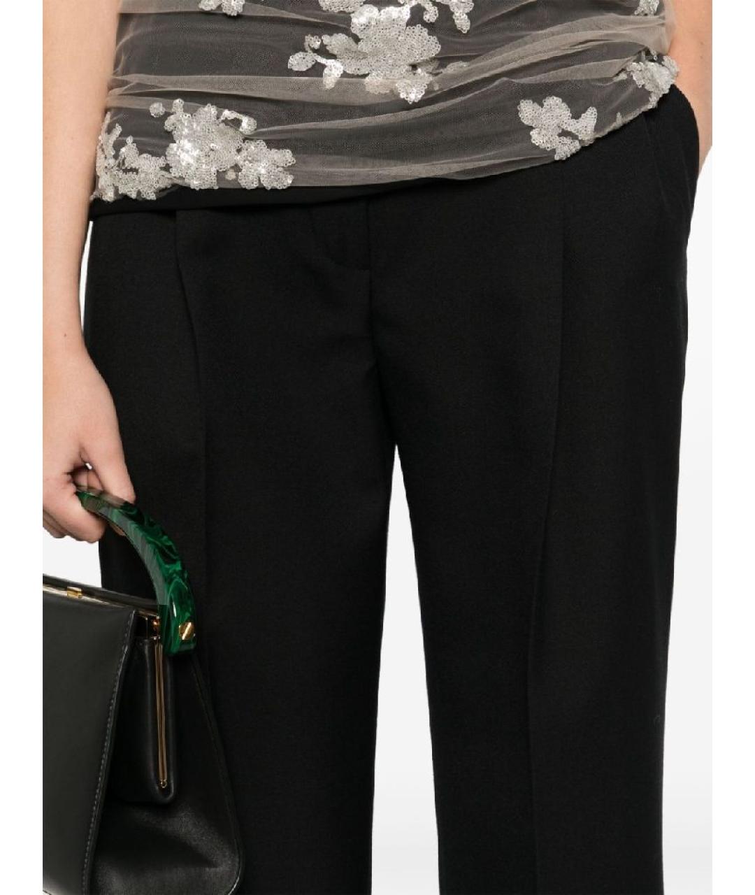 DRIES VAN NOTEN Черные вискозные прямые брюки, фото 3