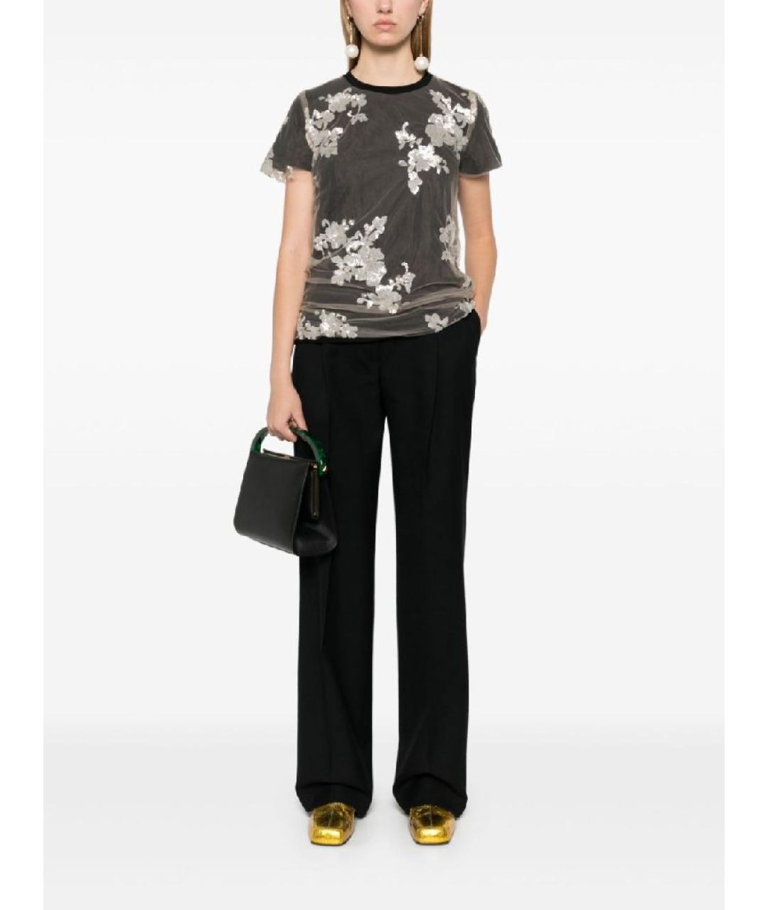 DRIES VAN NOTEN Черные вискозные прямые брюки, фото 8