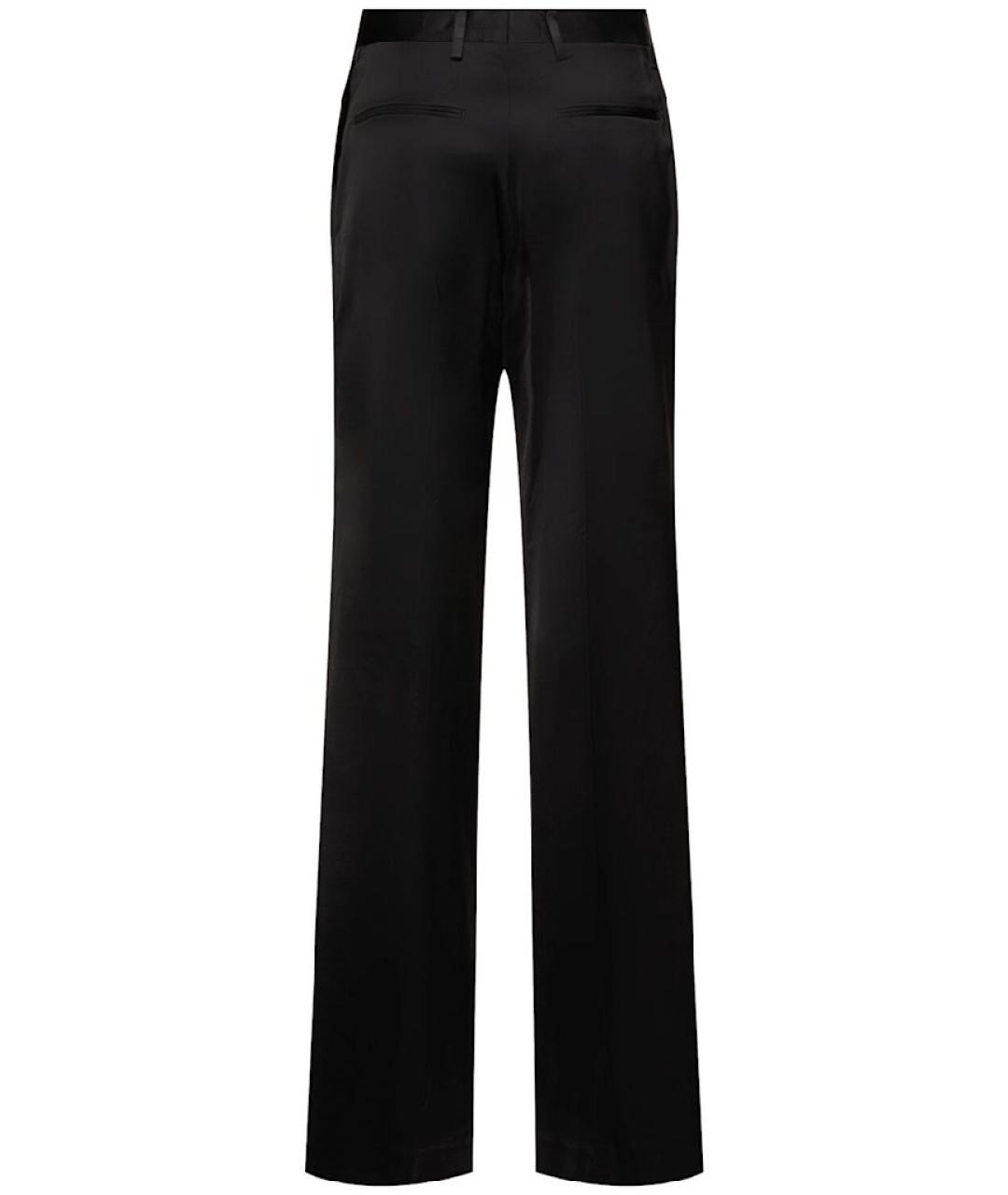 DRIES VAN NOTEN Черные вискозные прямые брюки, фото 2