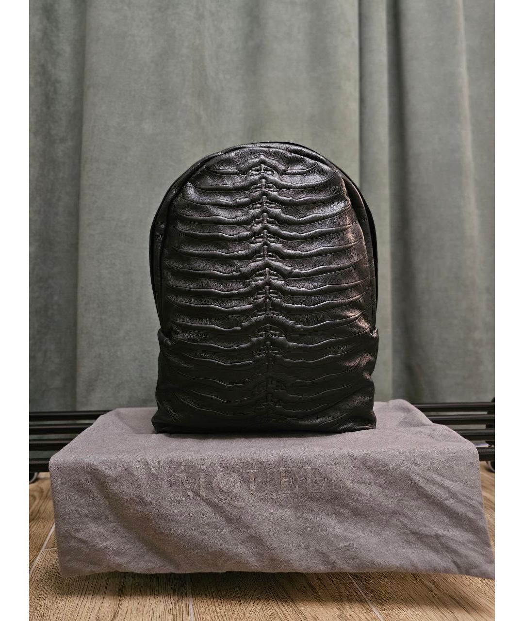 ALEXANDER MCQUEEN Черный кожаный рюкзак, фото 9