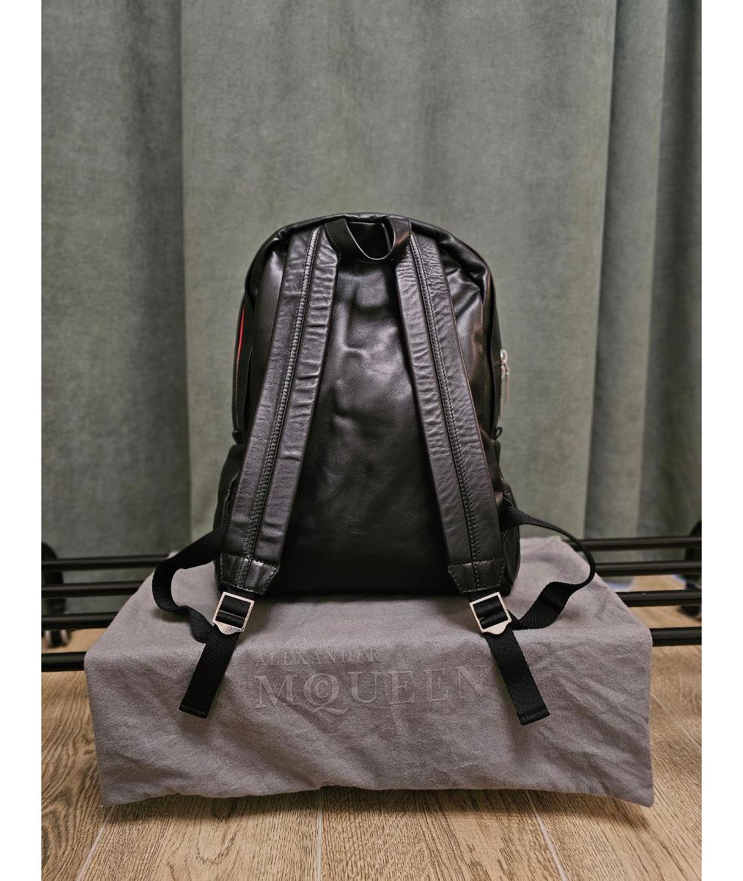 ALEXANDER MCQUEEN Черный кожаный рюкзак, фото 3