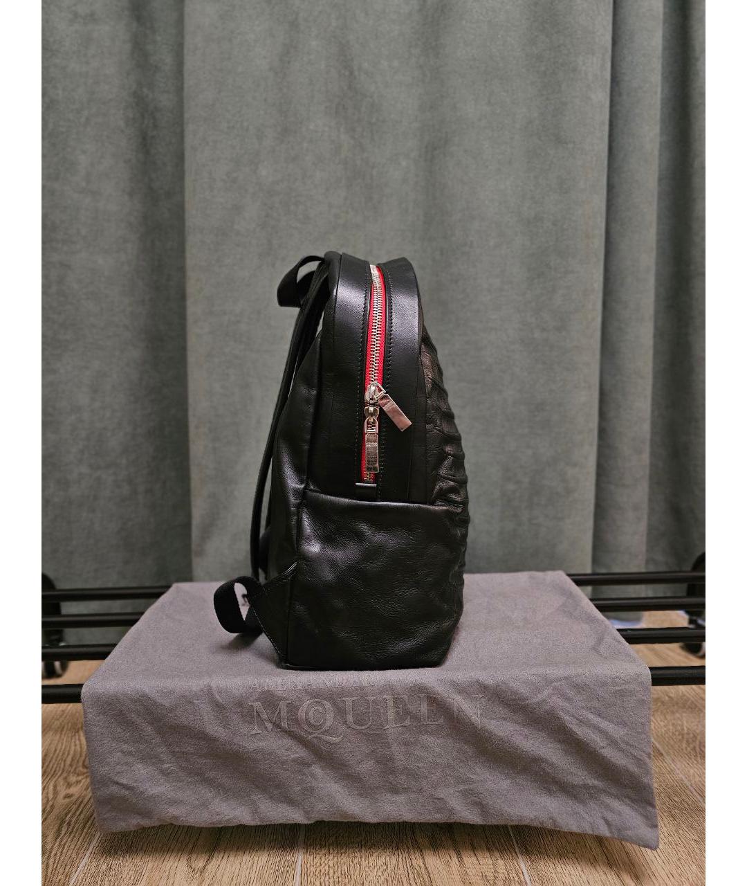 ALEXANDER MCQUEEN Черный кожаный рюкзак, фото 4