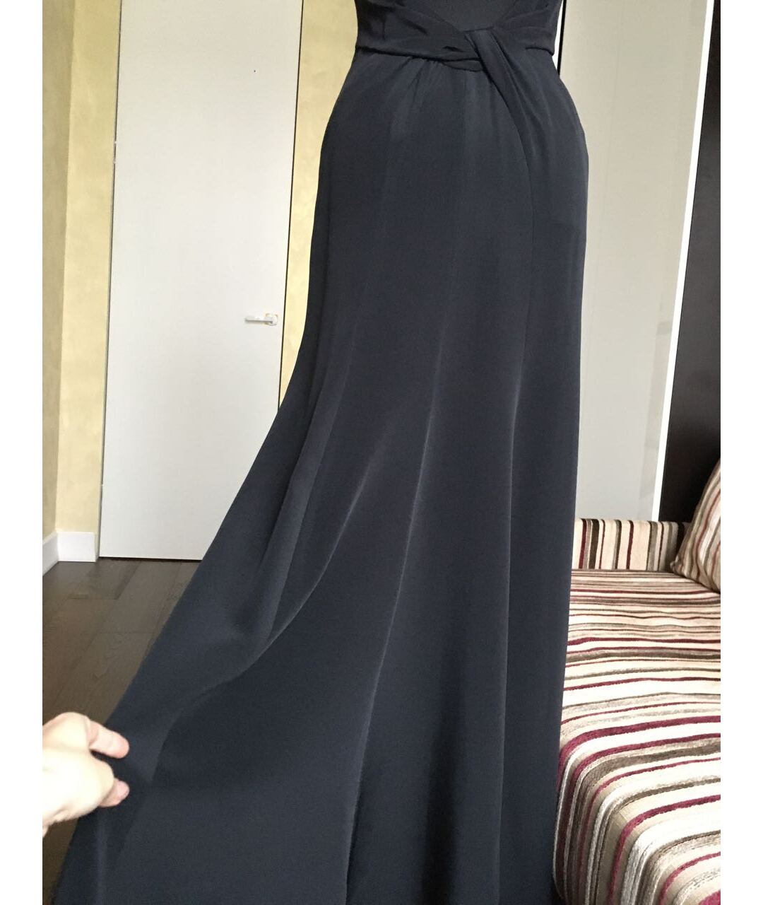 JENNY PACKHAM Черное шелковое повседневное платье, фото 5