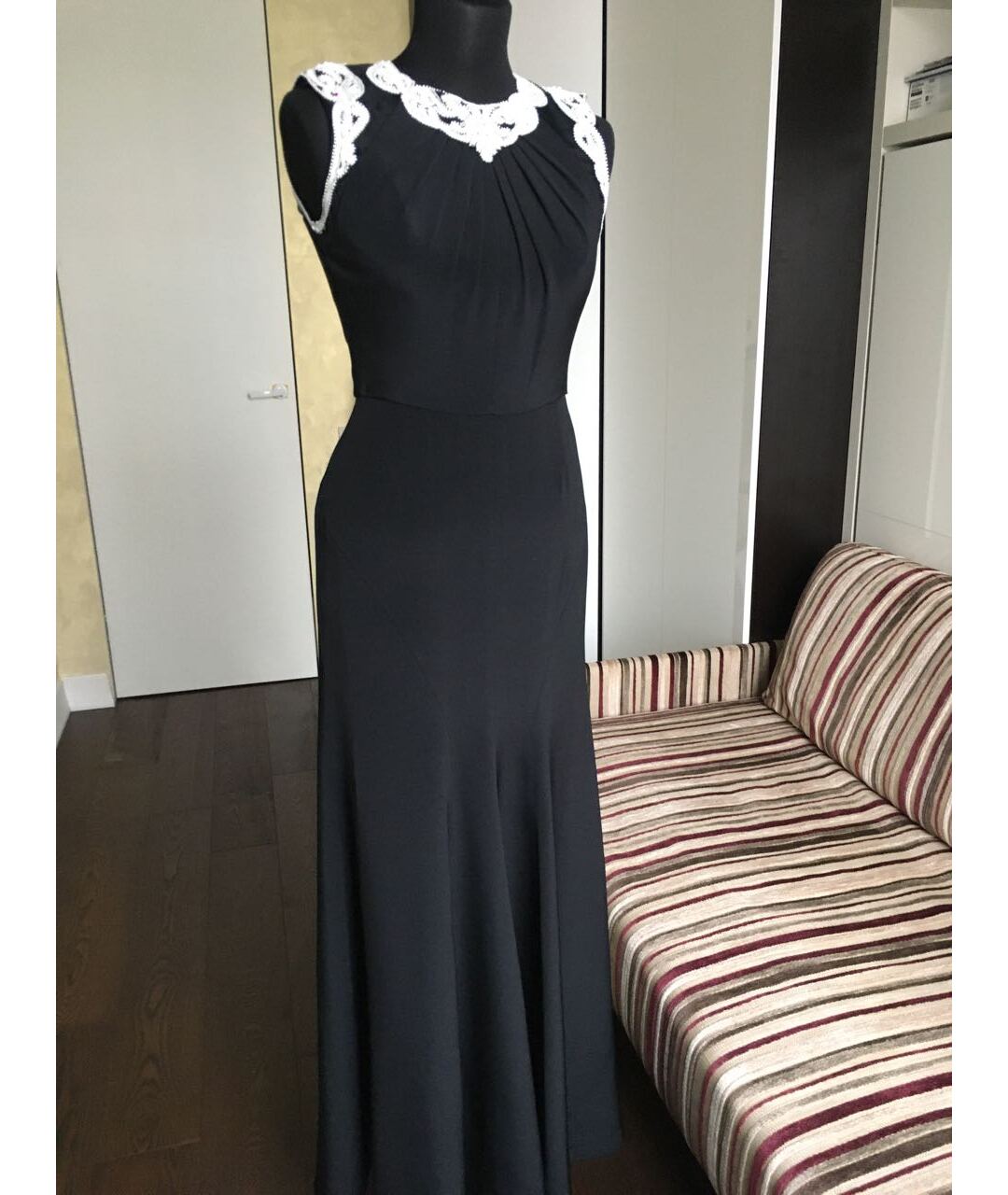 JENNY PACKHAM Черное шелковое повседневное платье, фото 8