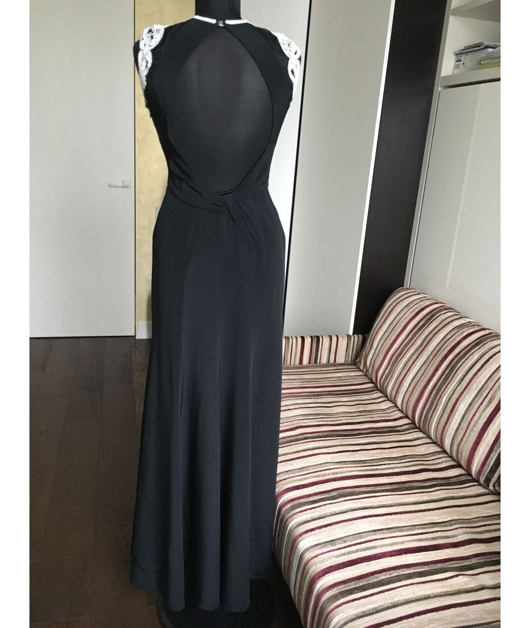 JENNY PACKHAM Черное шелковое повседневное платье, фото 2