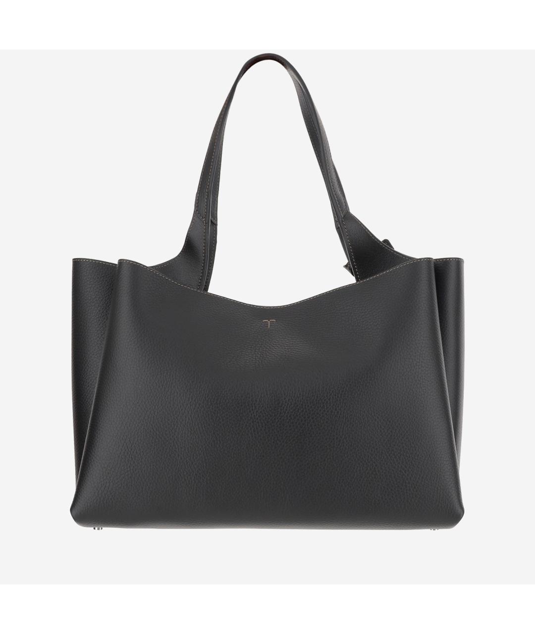 TOD'S Черная кожаная сумка тоут, фото 3