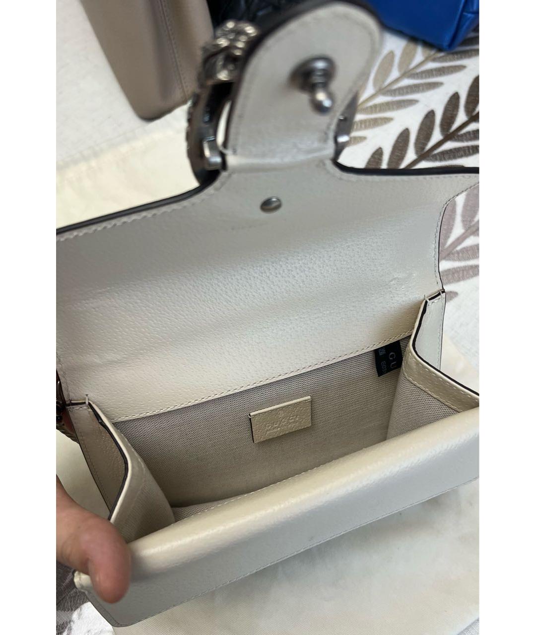 GUCCI Бежевая кожаная сумка через плечо, фото 5