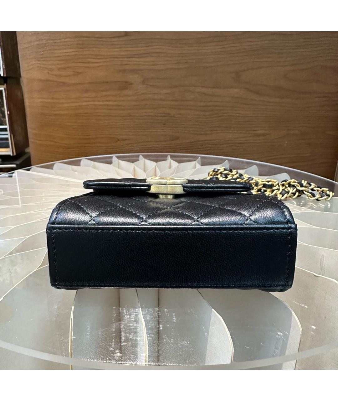 CHANEL Черная кожаная сумка через плечо, фото 5