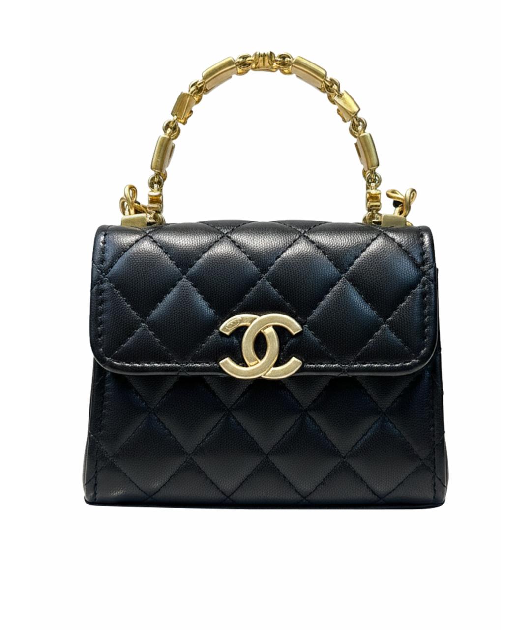 CHANEL Черная кожаная сумка через плечо, фото 1