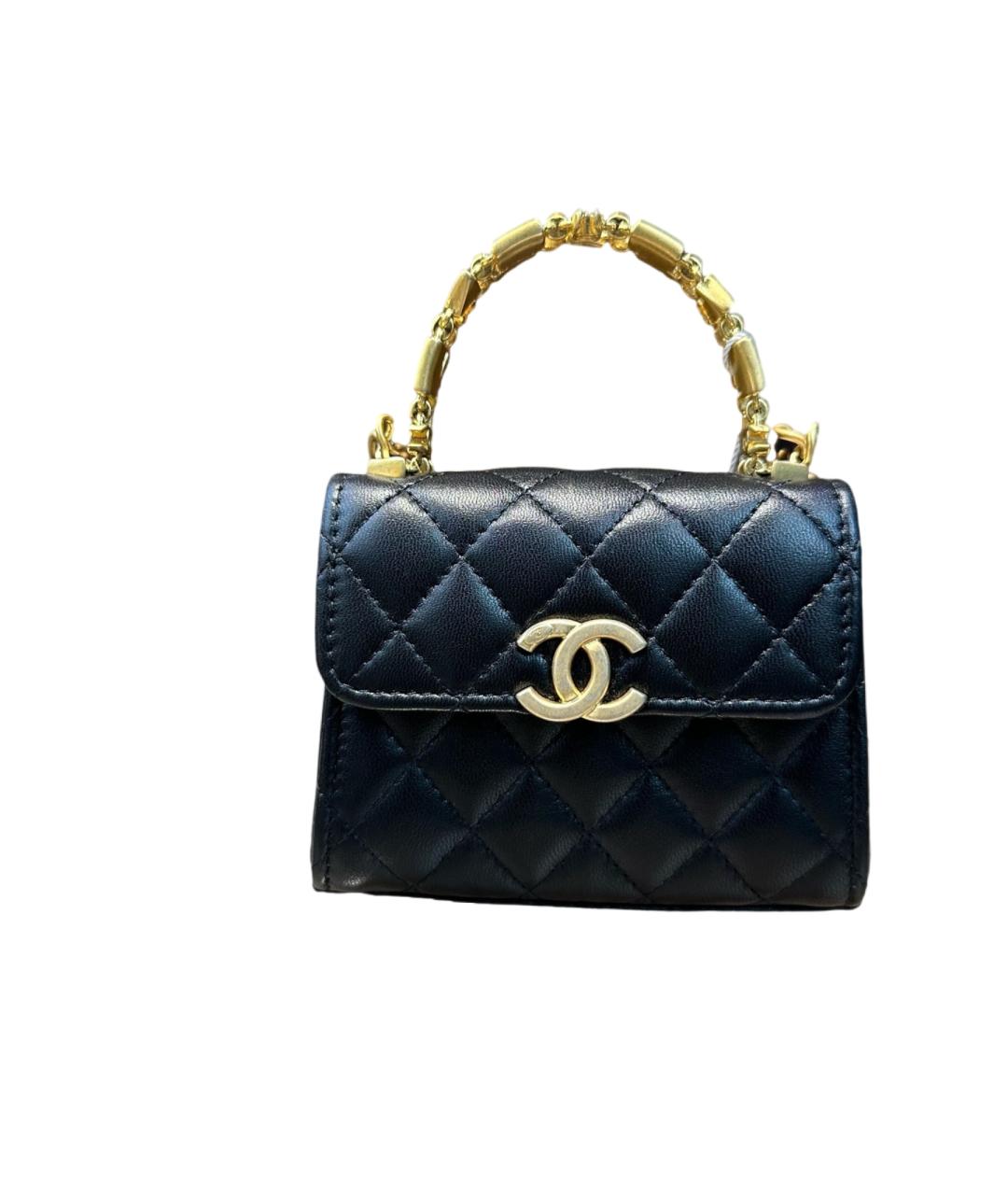 CHANEL Черная кожаная сумка через плечо, фото 6