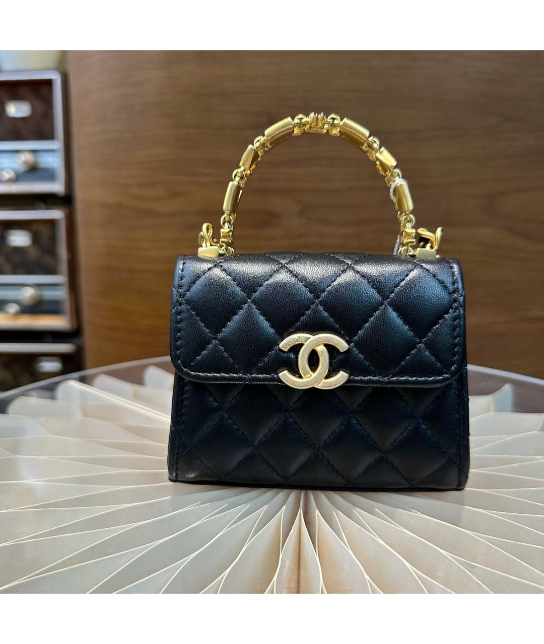 CHANEL Черная кожаная сумка через плечо, фото 2