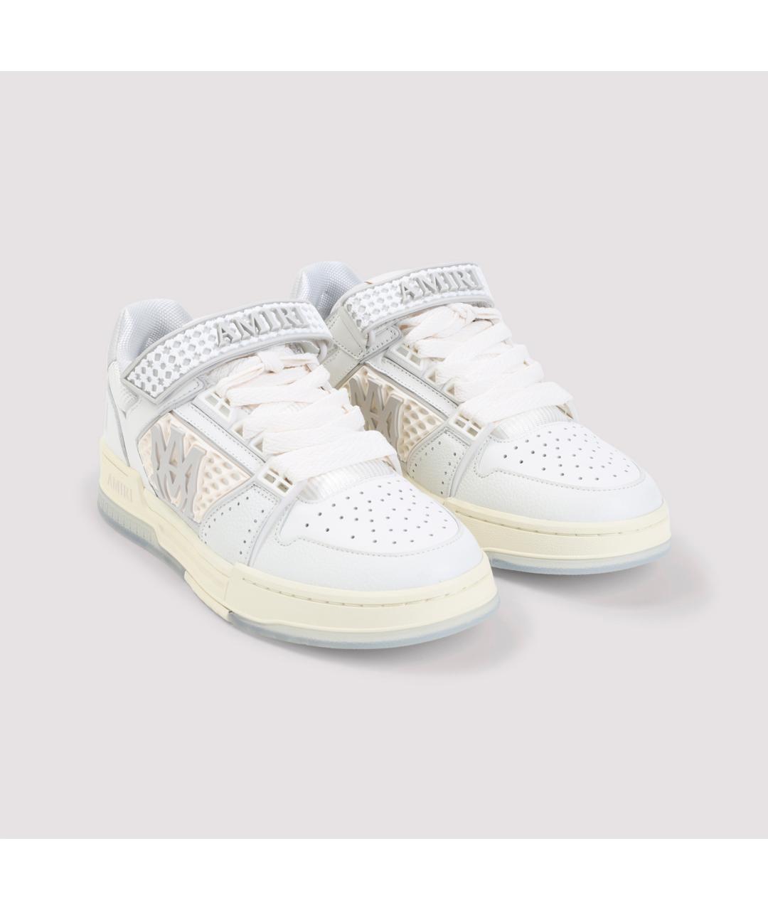 AMIRI Белые кожаные низкие кроссовки / кеды, фото 4