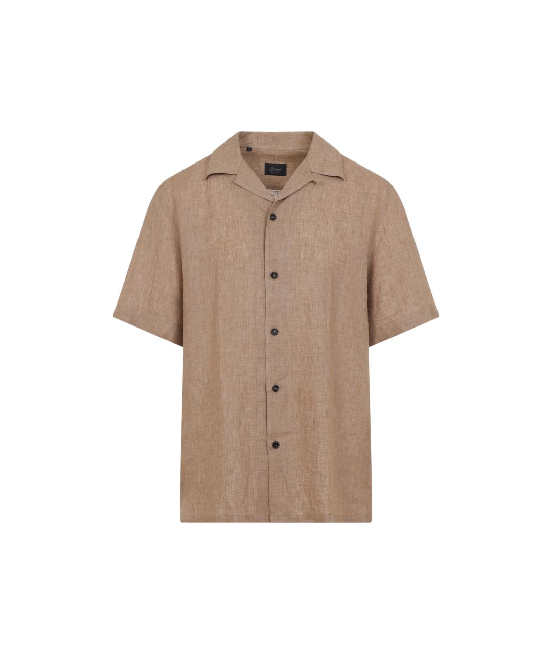 BRIONI Бежевая льняная кэжуал рубашка, фото 1