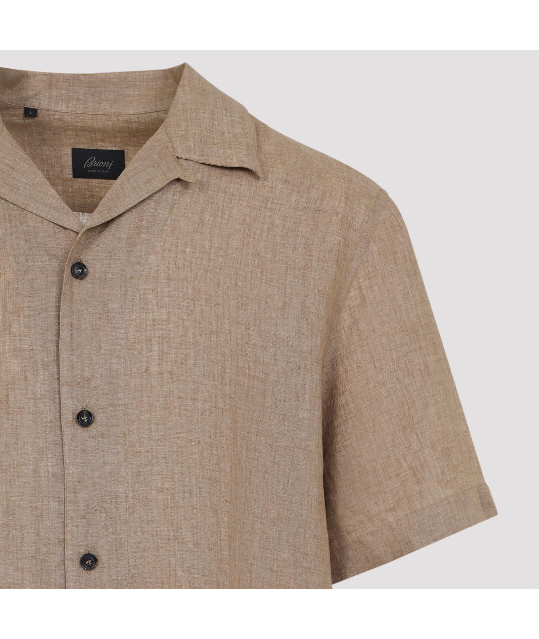 BRIONI Бежевая льняная кэжуал рубашка, фото 4