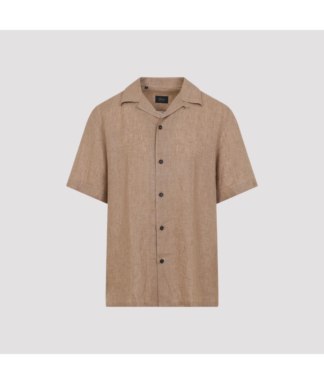 BRIONI Бежевая льняная кэжуал рубашка, фото 2