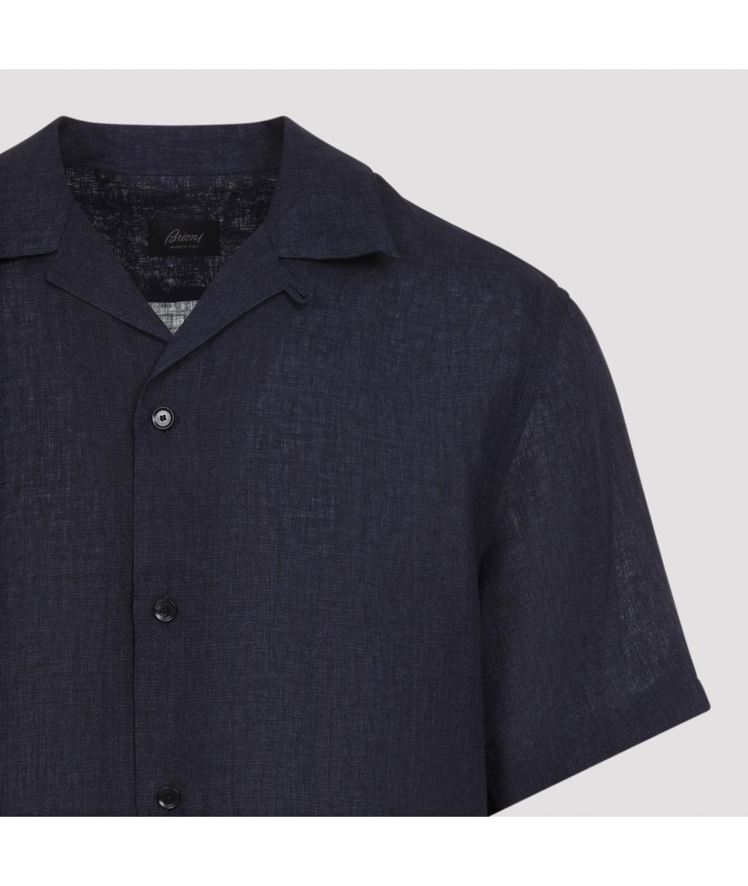BRIONI Черная льняная кэжуал рубашка, фото 4