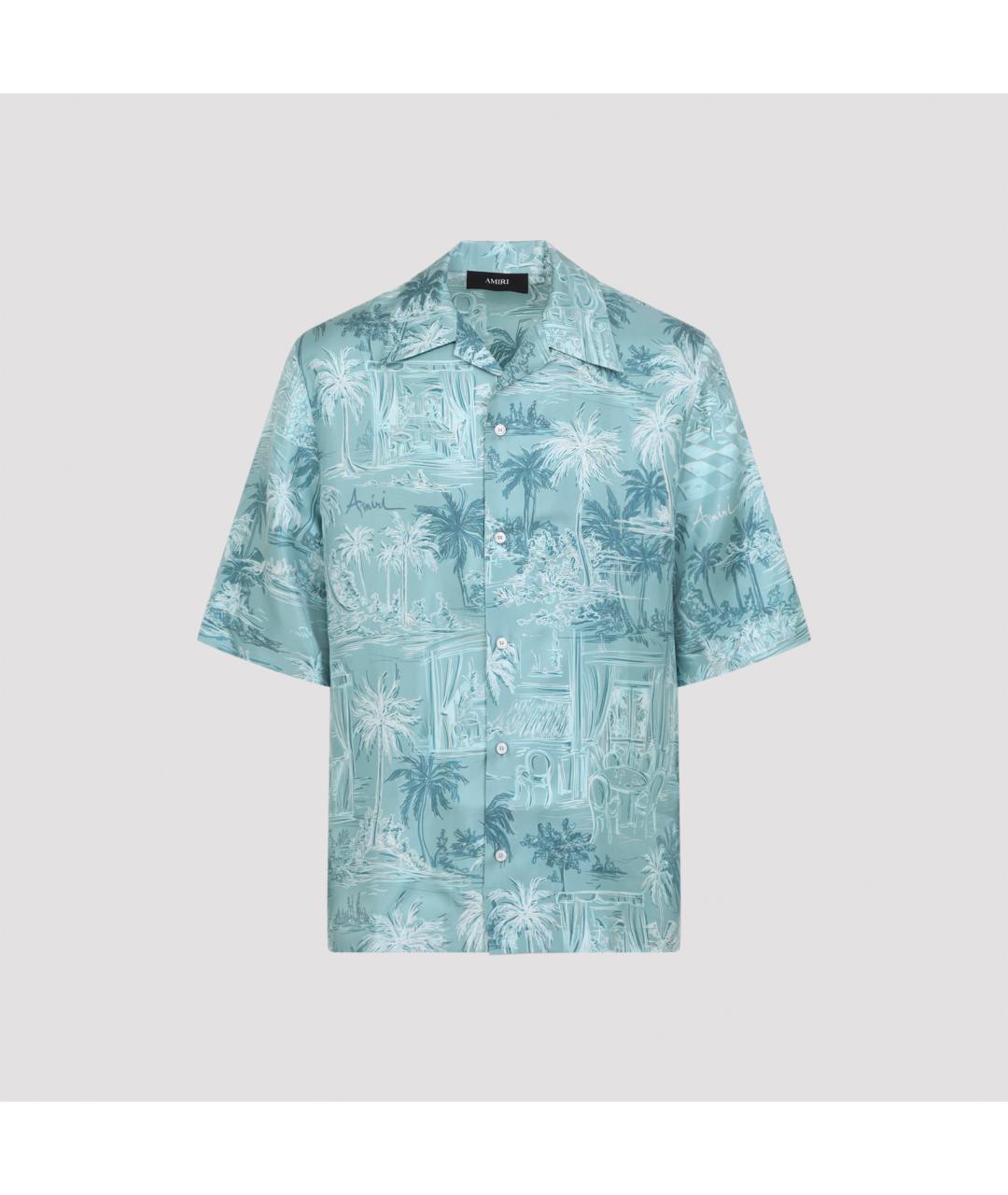 AMIRI Голубая шелковая кэжуал рубашка, фото 3