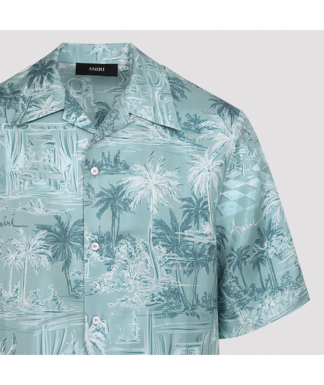 AMIRI Голубая шелковая кэжуал рубашка, фото 4