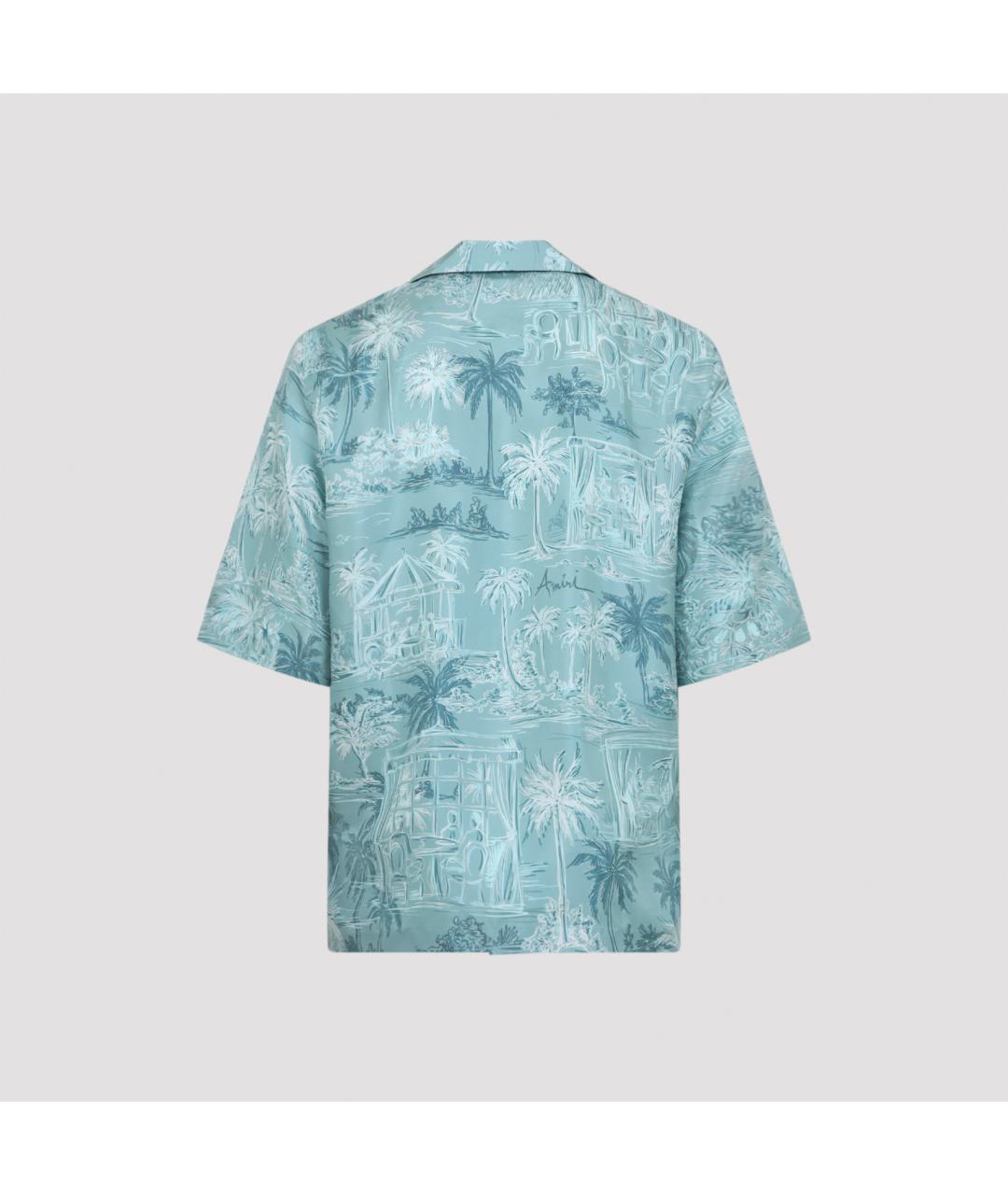 AMIRI Голубая шелковая кэжуал рубашка, фото 2