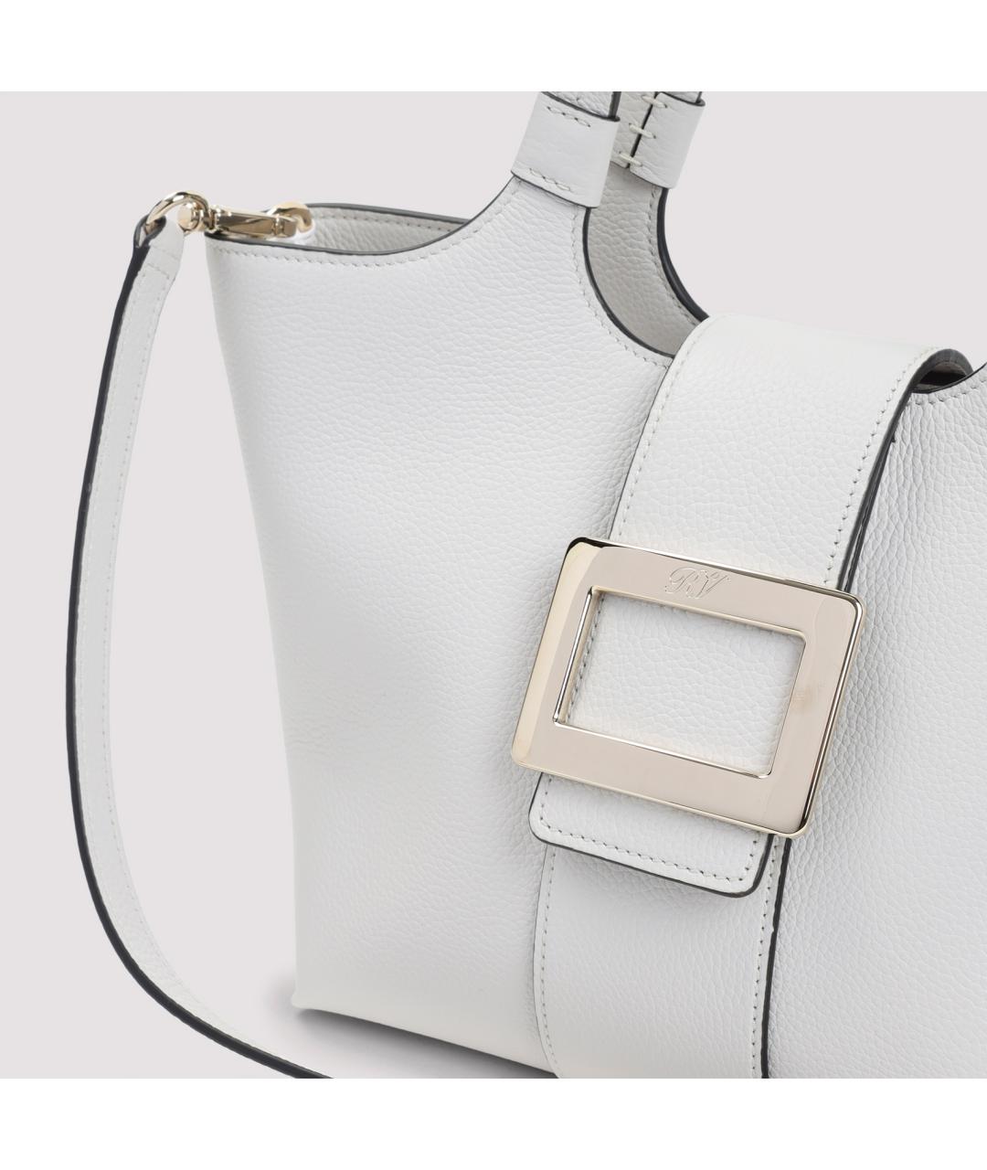 ROGER VIVIER Белая кожаная сумка тоут, фото 4