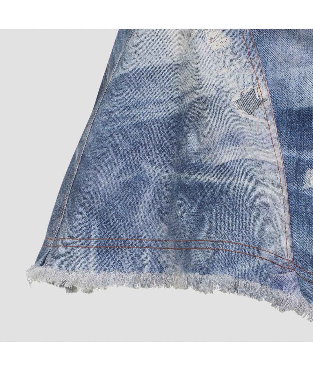 ROBERTO CAVALLI Синее хлопковое платье, фото 5