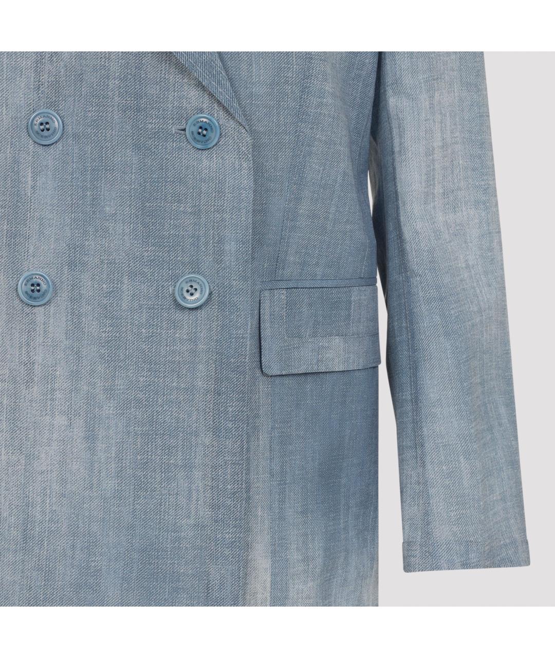 ERMANNO SCERVINO Голубой полиэстеровый жакет/пиджак, фото 4