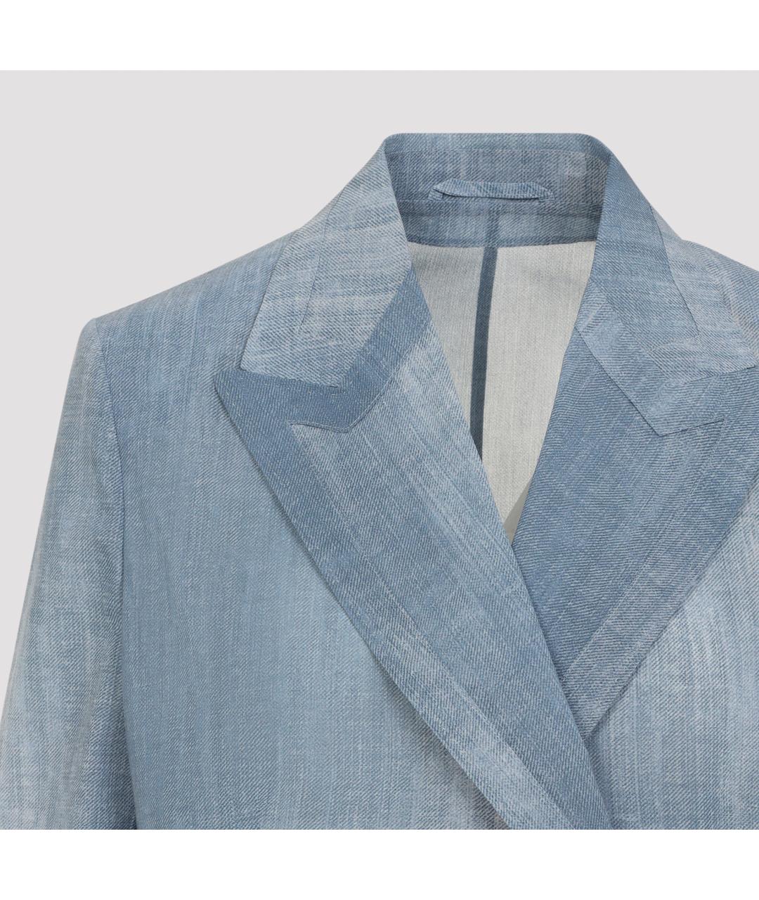 ERMANNO SCERVINO Голубой полиэстеровый жакет/пиджак, фото 5