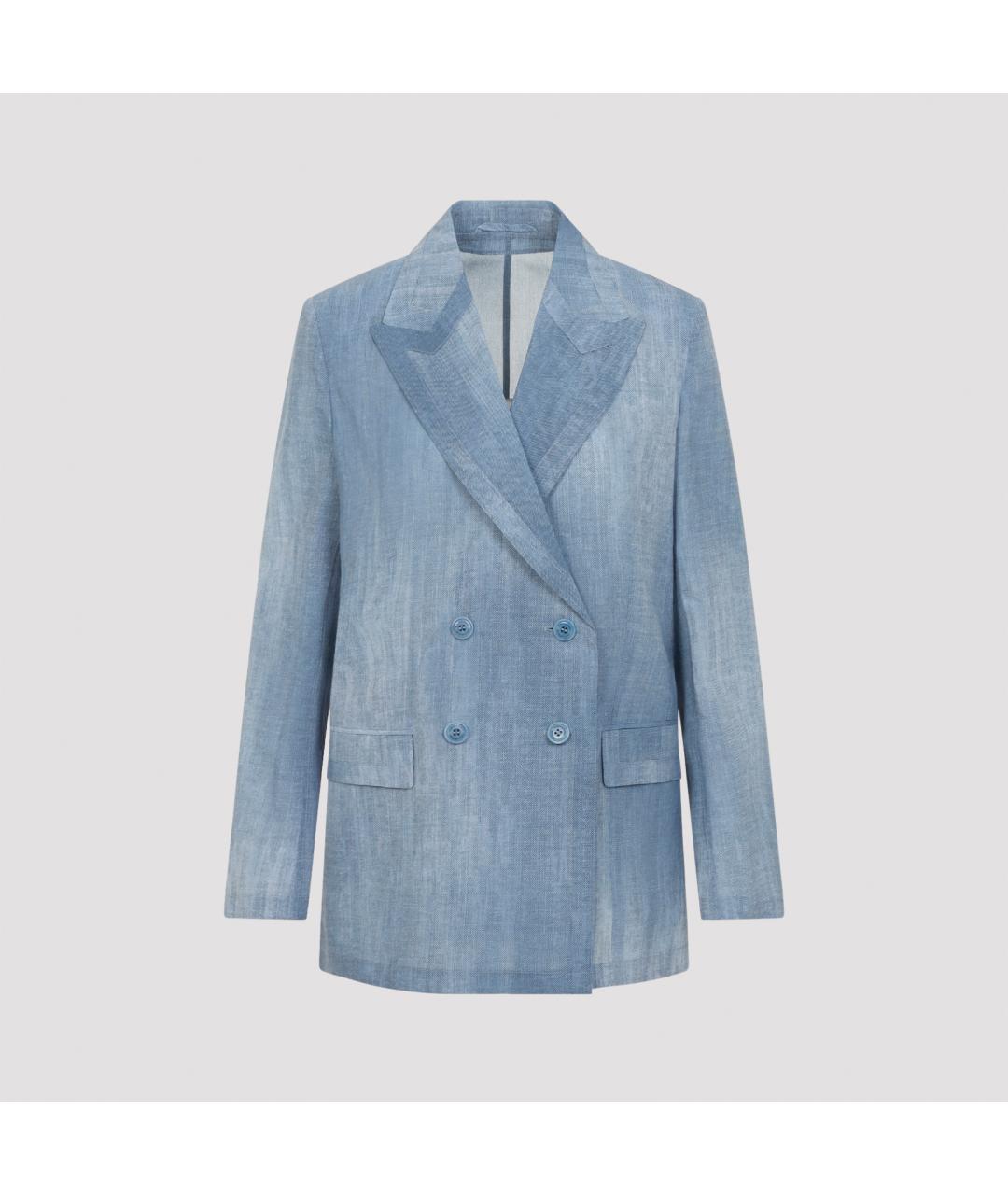 ERMANNO SCERVINO Голубой полиэстеровый жакет/пиджак, фото 2
