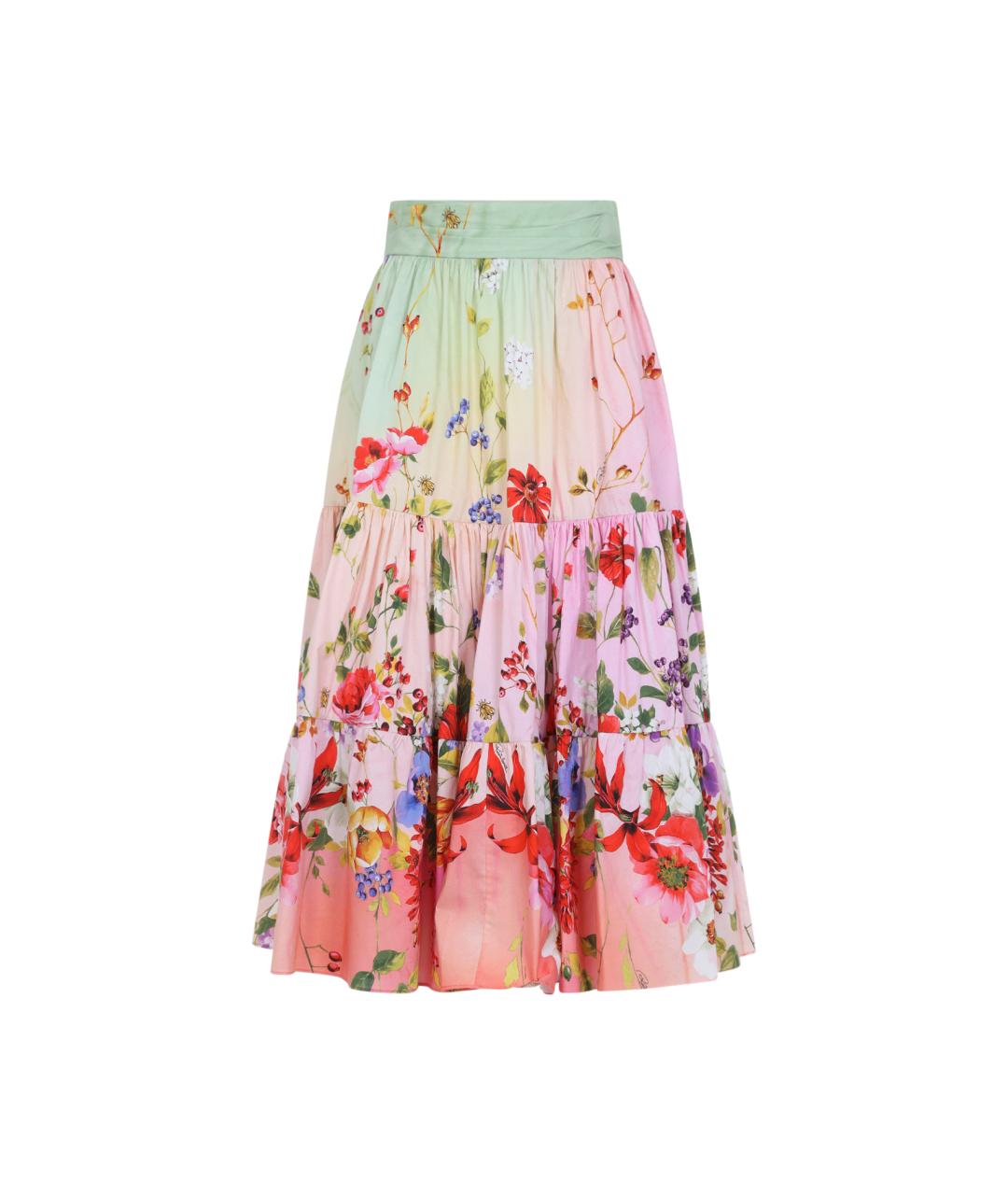 ROBERTO CAVALLI Мульти хлопковая юбка миди, фото 1