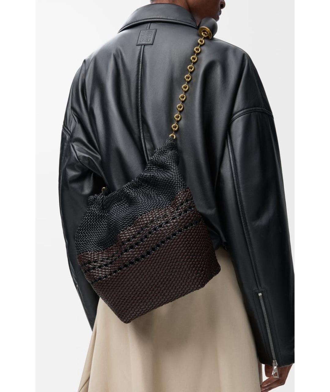 LOEWE Коричневая кожаная сумка через плечо, фото 2