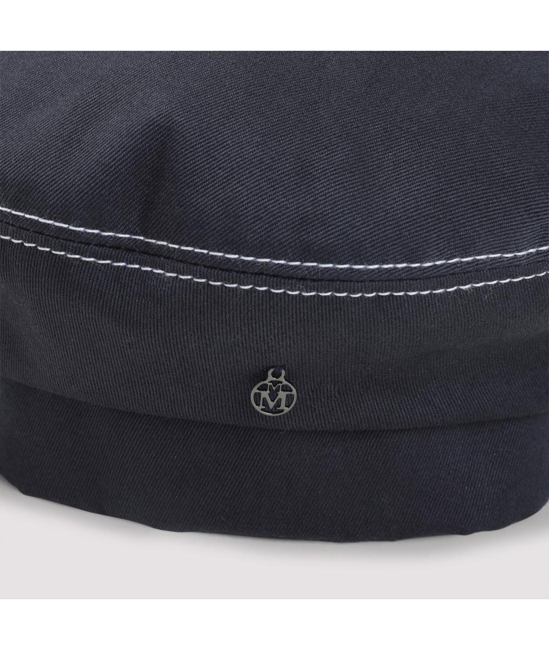 MAISON MICHEL Темно-синяя хлопковая кепка, фото 4