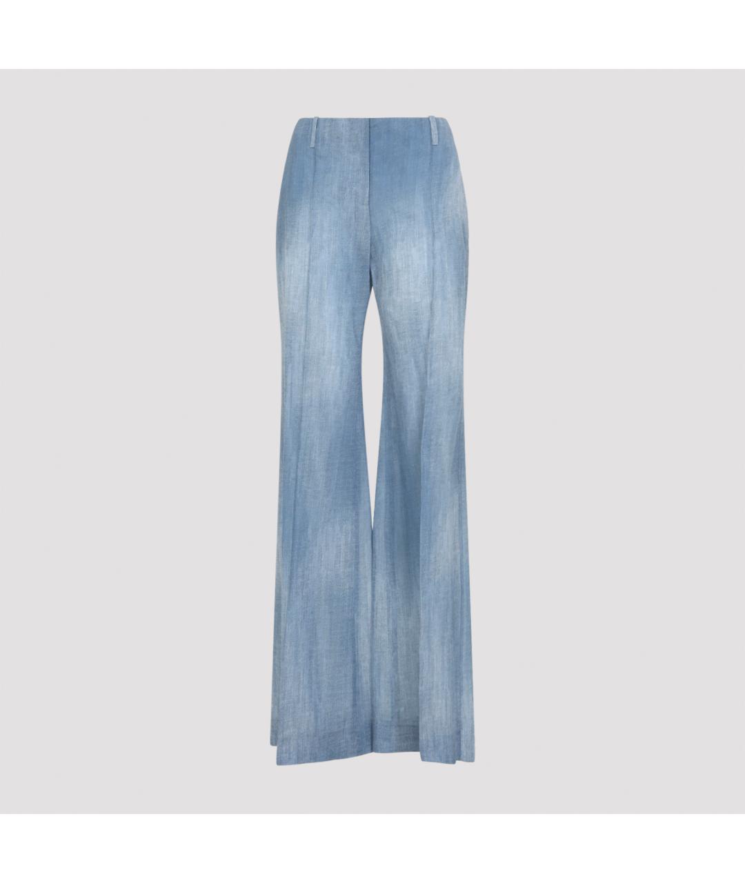 ERMANNO SCERVINO Голубые полиэстеровые прямые брюки, фото 2