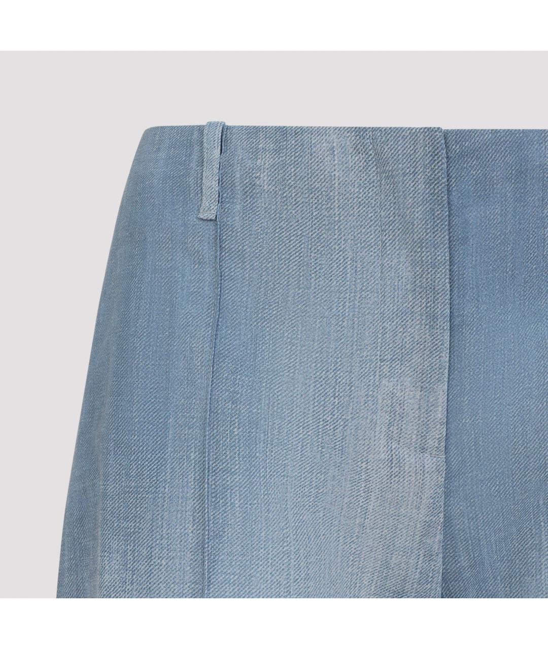 ERMANNO SCERVINO Голубые полиэстеровые прямые брюки, фото 4