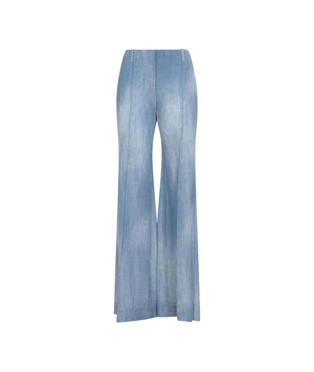 ERMANNO SCERVINO Голубые полиэстеровые прямые брюки, фото 1