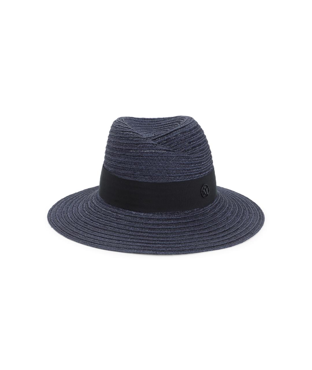 MAISON MICHEL Темно-синяя хлопковая шляпа, фото 1