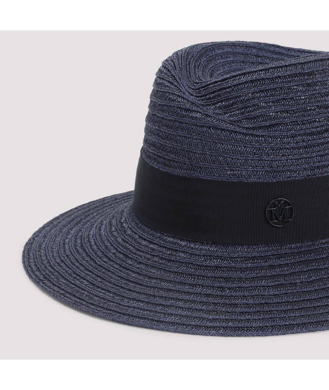 MAISON MICHEL Темно-синяя хлопковая шляпа, фото 4