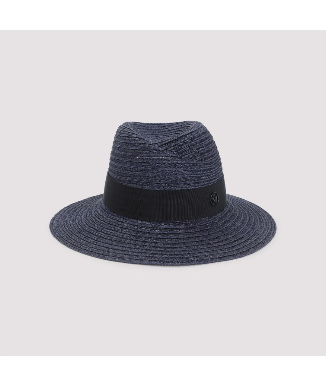 MAISON MICHEL Темно-синяя хлопковая шляпа, фото 2