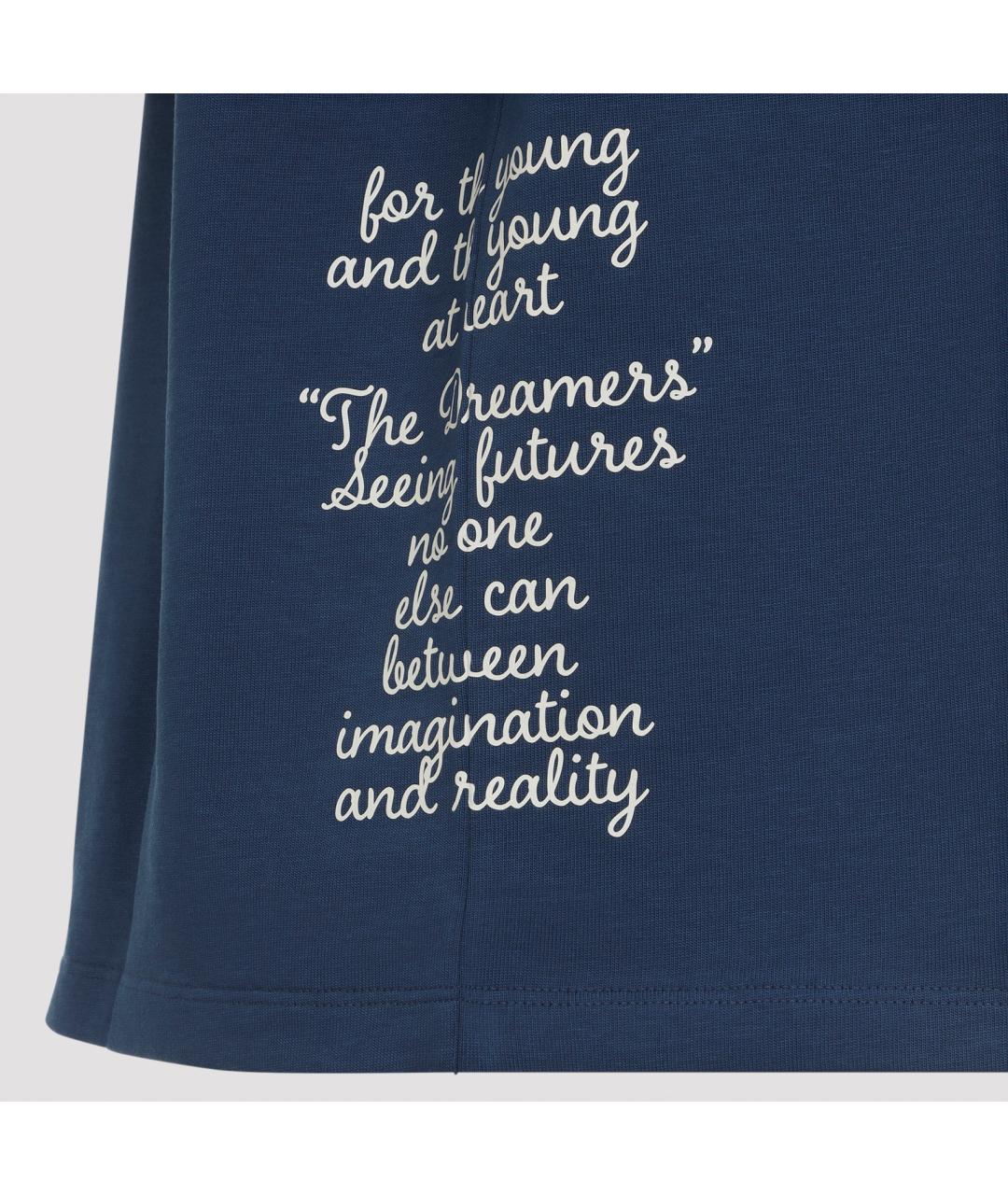 AMIRI Темно-синяя хлопковая футболка, фото 5