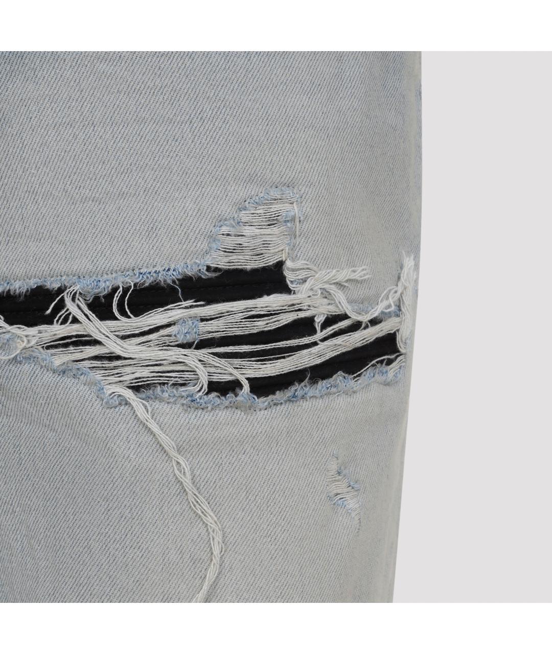AMIRI Голубые хлопковые прямые джинсы, фото 4